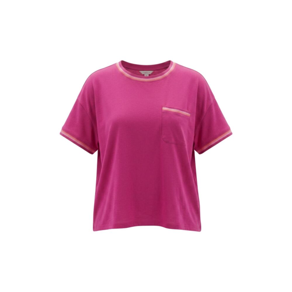 Crown & Ivy Pink Athleisure Lounge Tee Cuffed Short Sleeve Pocket Top XXL